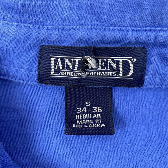 Lands' End Men's Polo Shirt Small Blue Cotton Gorpcore - Picture 3 of 9